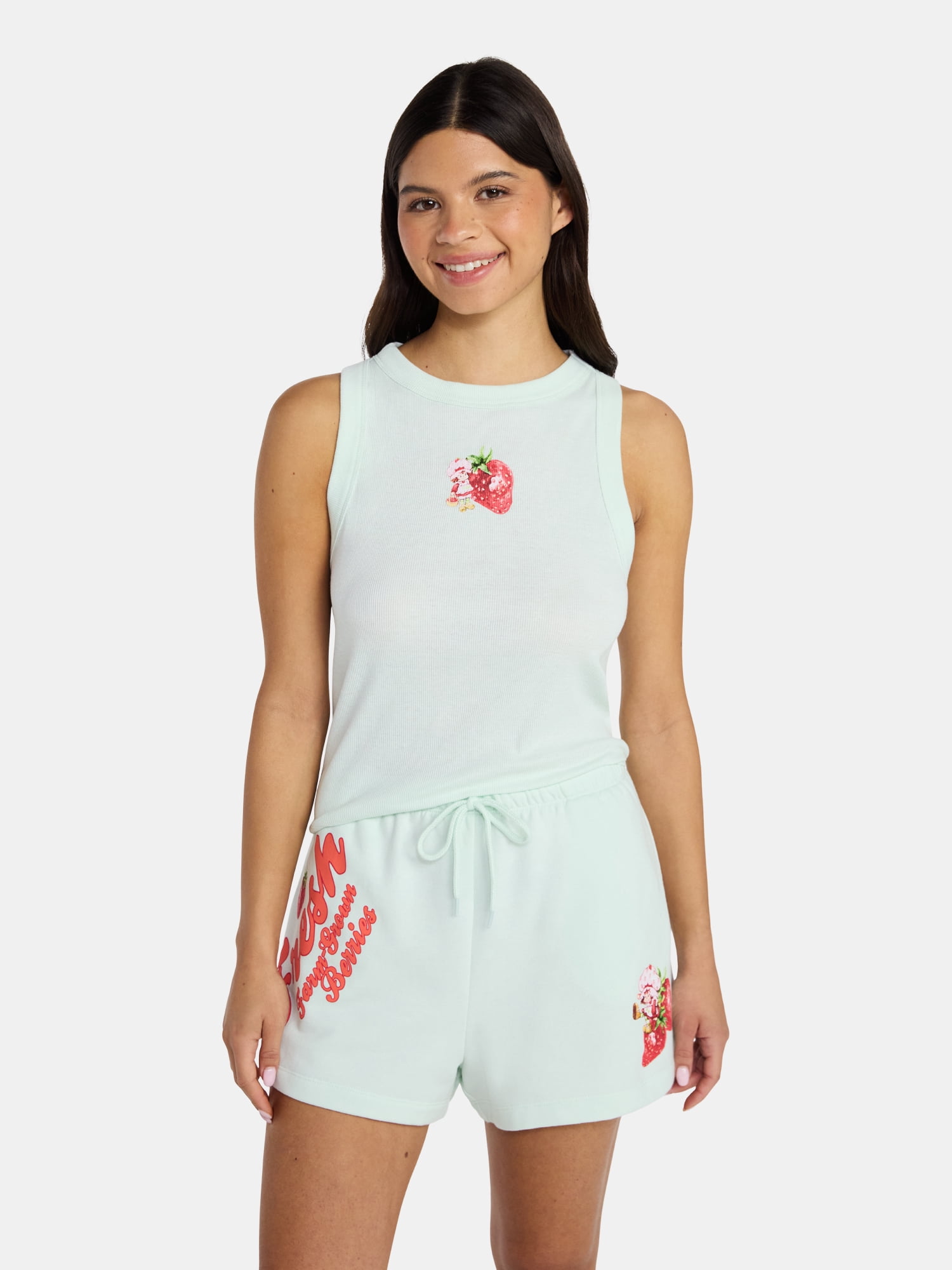 Strawberry Shortcake Women's Graphic Tank Top and Shorts Set, 2-Piece, Sizes XXS-XXL