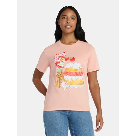 Strawberry Shortcake Women's Graphic Tee with Short Sleeves, Sizes XXS-XXL