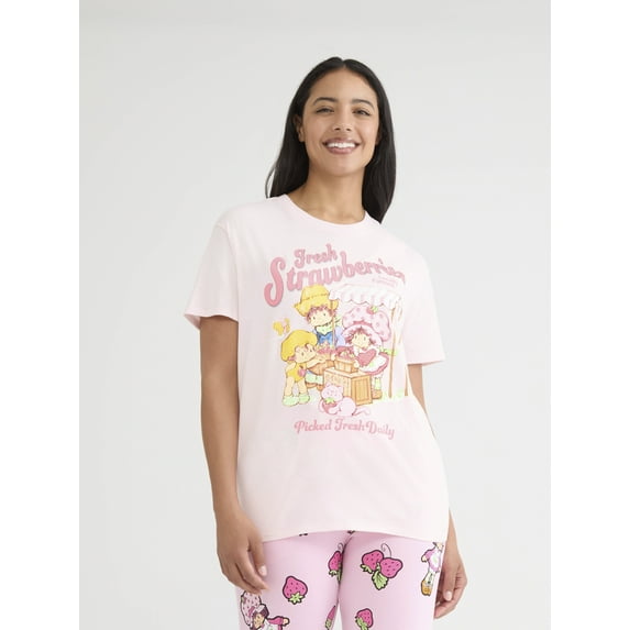 Strawberry Shortcake Women's Graphic Tee with Short Sleeves, Sizes XXS-XXL