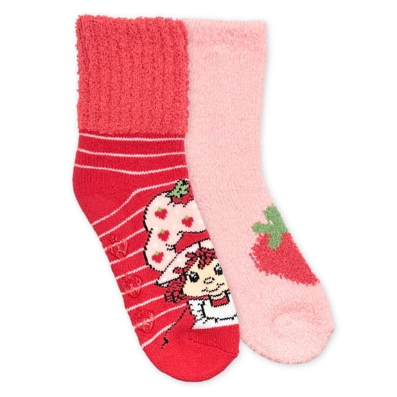 Strawberry Shortcake Women's Lounge Socks with Grippers, 2-Pack, Size 4-10