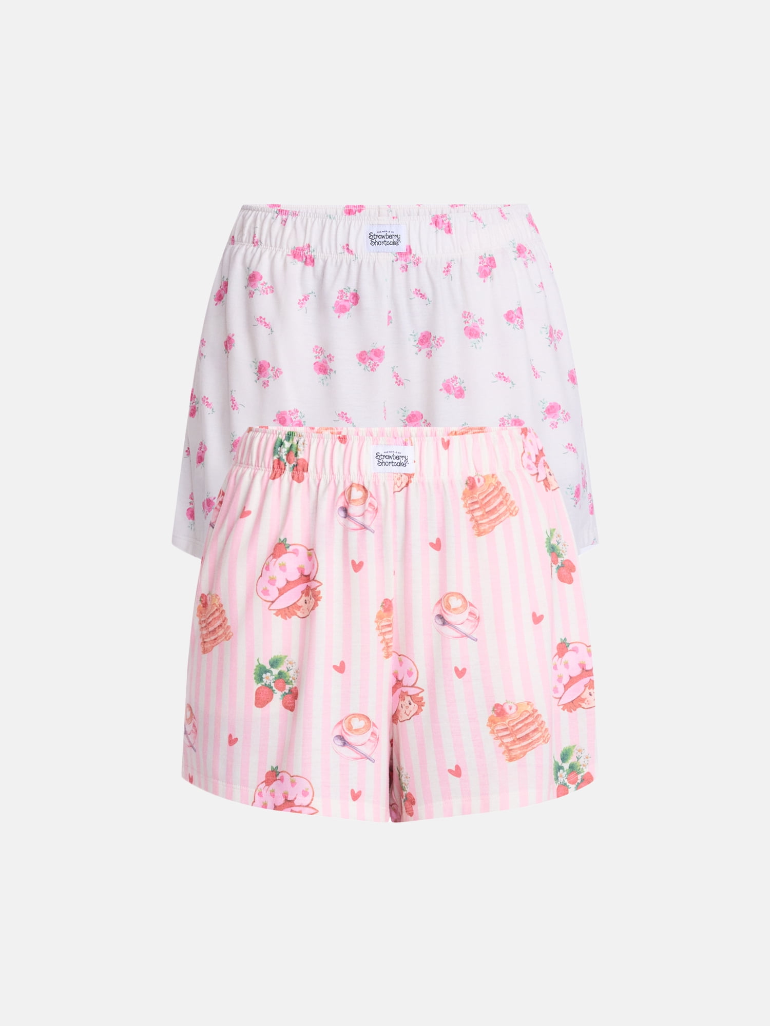 Strawberry Shortcake Women's Sleep Shorts from Grayson Social, 3" Inseam, 2-Pack, Sizes XS-3X