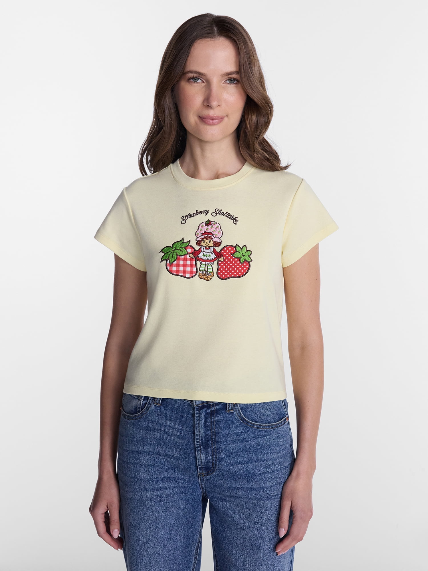 Strawberry Shortcake Women’s Graphic Baby Tee, Sizes XXS-XXL