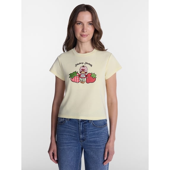 Strawberry Shortcake Women’s Graphic Baby Tee, Sizes XXS-XXL
