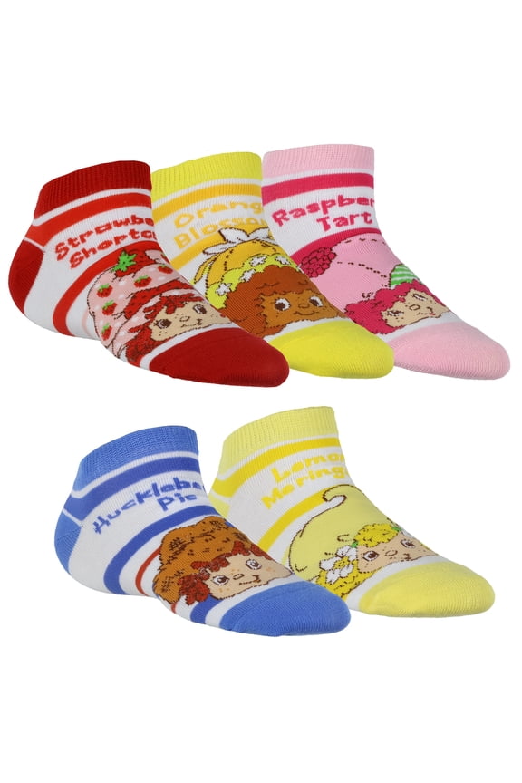 Strawberry Shortcake and Friends Women's No Show Low Cut Ankle Socks 5 Pairs