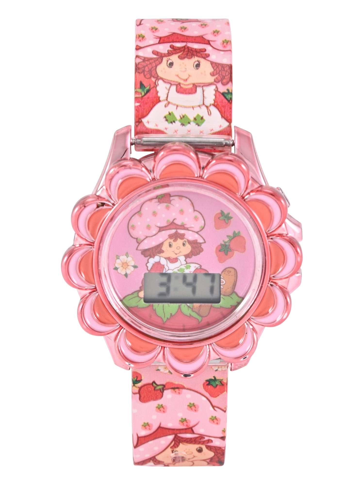 Strawberry Shortcake Grils Pink Strawberry Printed Silicone Strap
