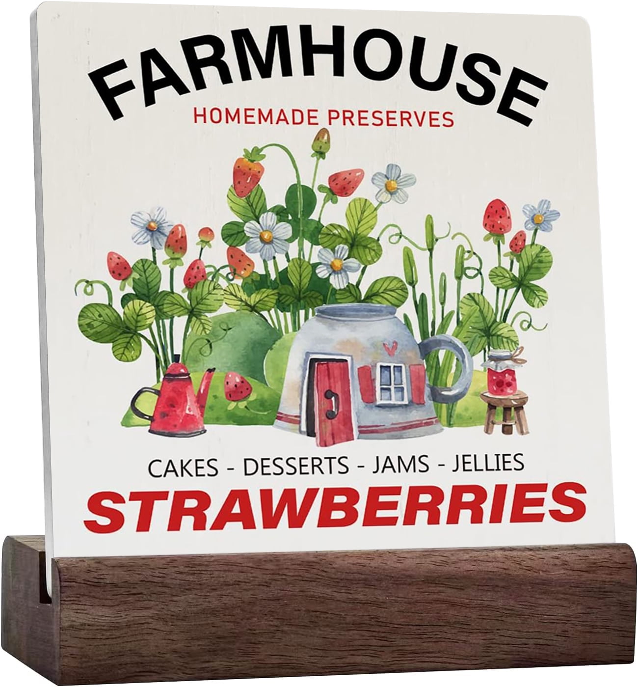 Rustic Strawberry Sign Strawberry Sign Rustic Farmhouse Strawberries Ceramic Table Sign ...