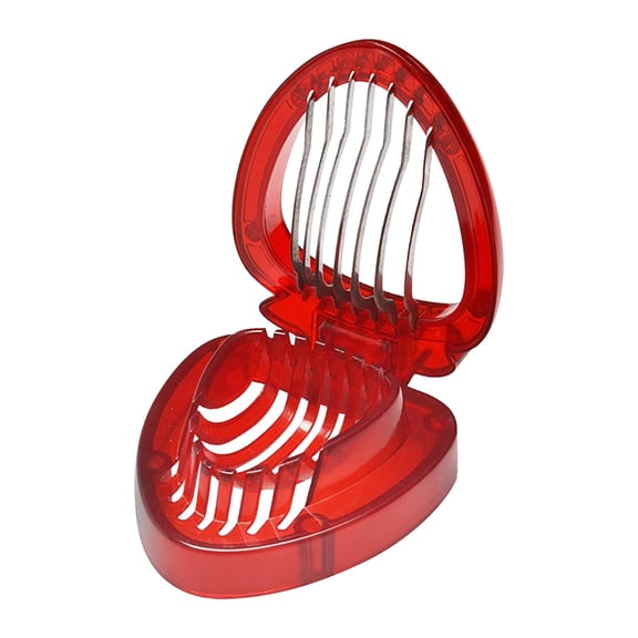 Strawberry Slicer, Torqee Stainless Steel Fruit Cutter, Even Cut Strawberry Slicer, for Kitchen Prep, Cake Decorating and Food Topping Making, Red