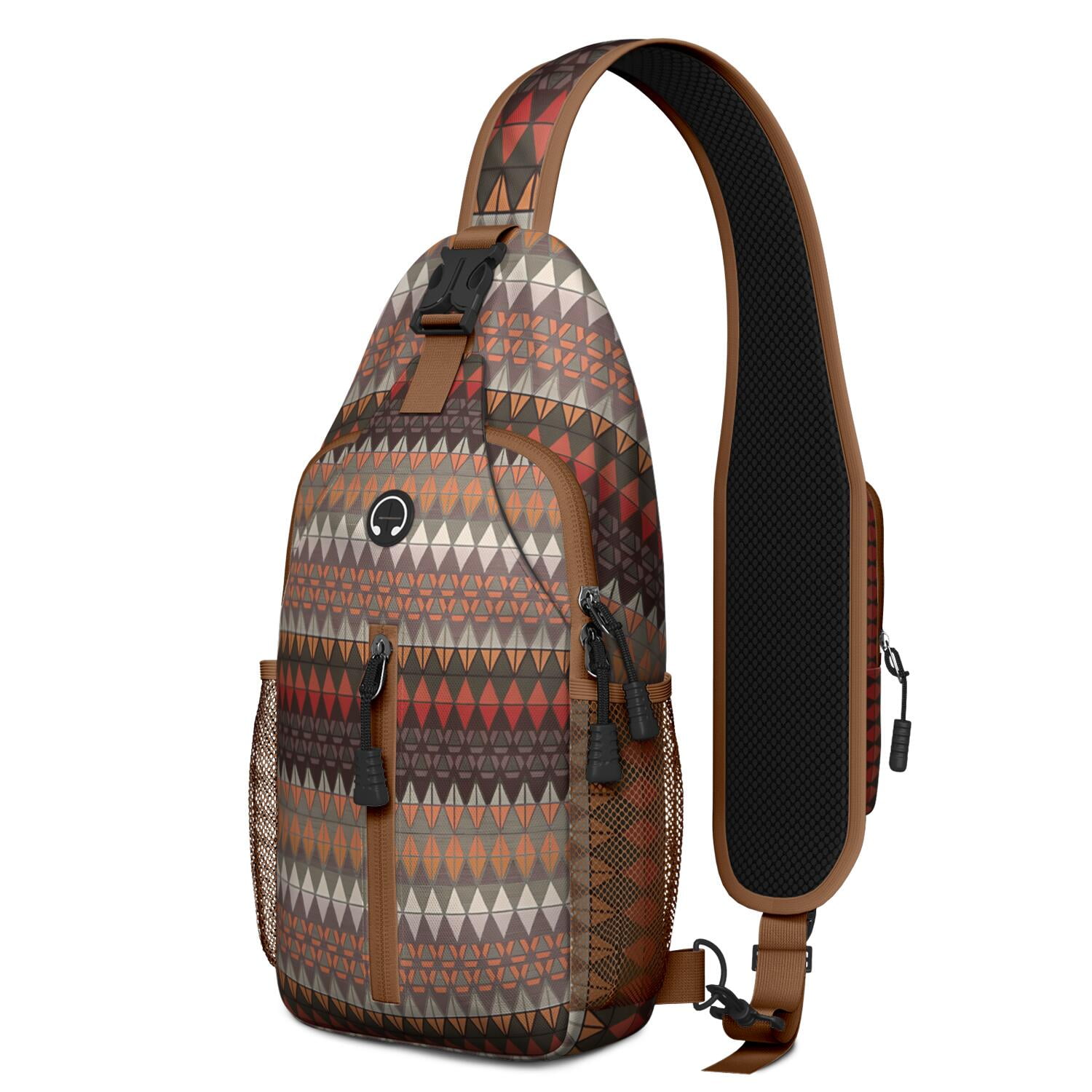 Strawberry Sling Backpack with Cute Red and Sweet Fruit Print – Water-Resistant Crossbody Shoulder Bag with Adjustable Reversible Strap, Anti-Theft Pocket, Breathable Back, Perfect for Str