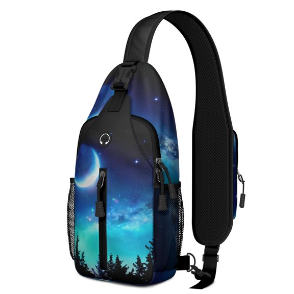 Strawberry Sling Backpack with Cute Red and Sweet Fruit Print – Water-Resistant Crossbody Shoulder Bag with Adjustable Reversible Strap, Anti-Theft Pocket, Breathable Back, Perfect for Str