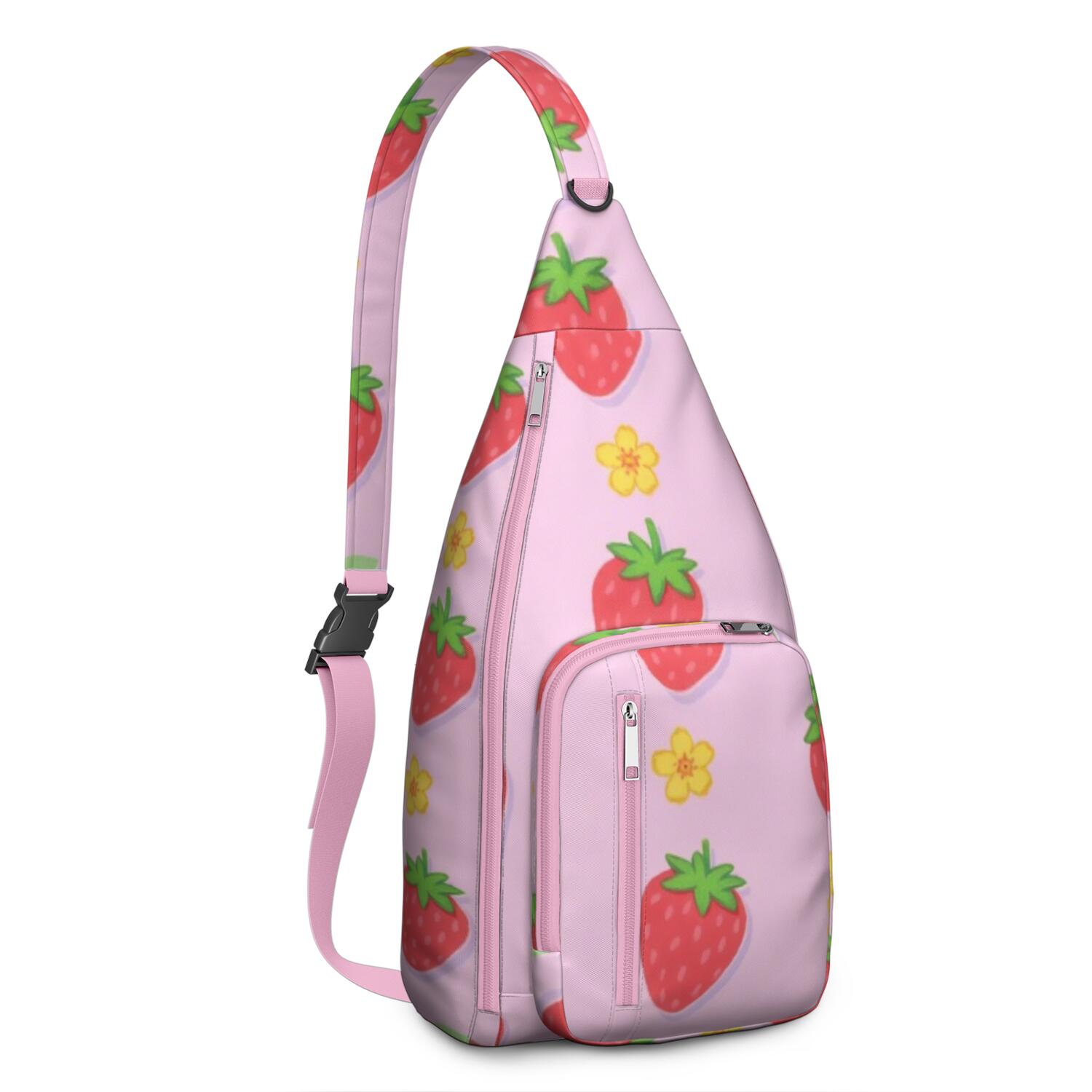 Strawberry Sling Backpack Small Travel Backpack for Women Men Unisex
