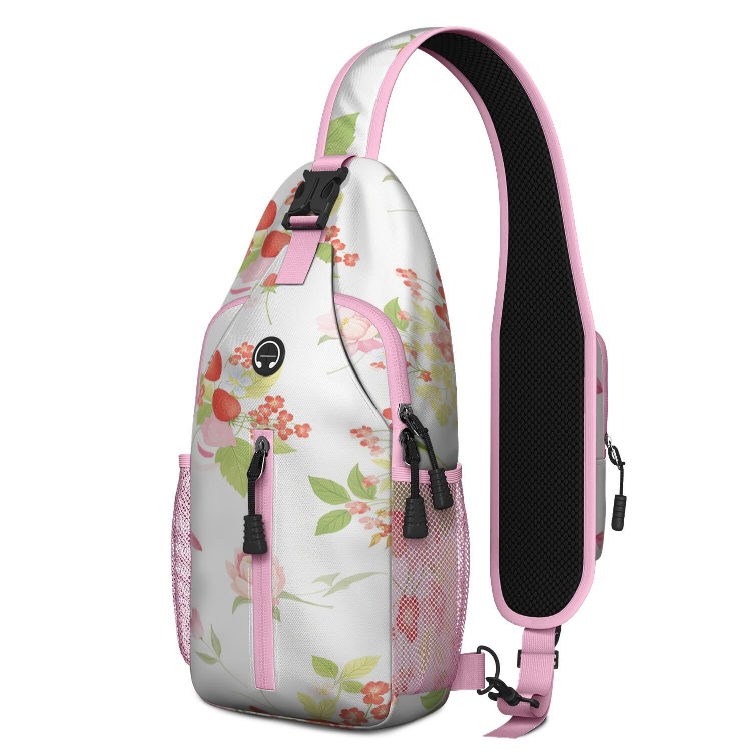 Strawberry Sling Bag for Women Men Hiking Sling Backpack Sling Backpack for Outdoor Activities Gym Small Travel Backpack Gym Sports Travel Hiking Daypack