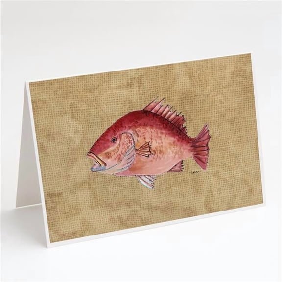 Strawberry Snapper Greeting Cards & Envelopes - Pack of 8