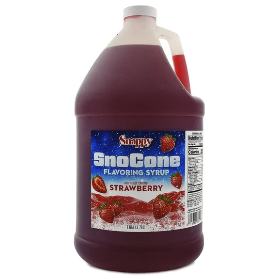 Snappy Strawberry Sno Cone Syrup, Flavored Syrup for Shaved Ice, 1 Gallon (128 oz)