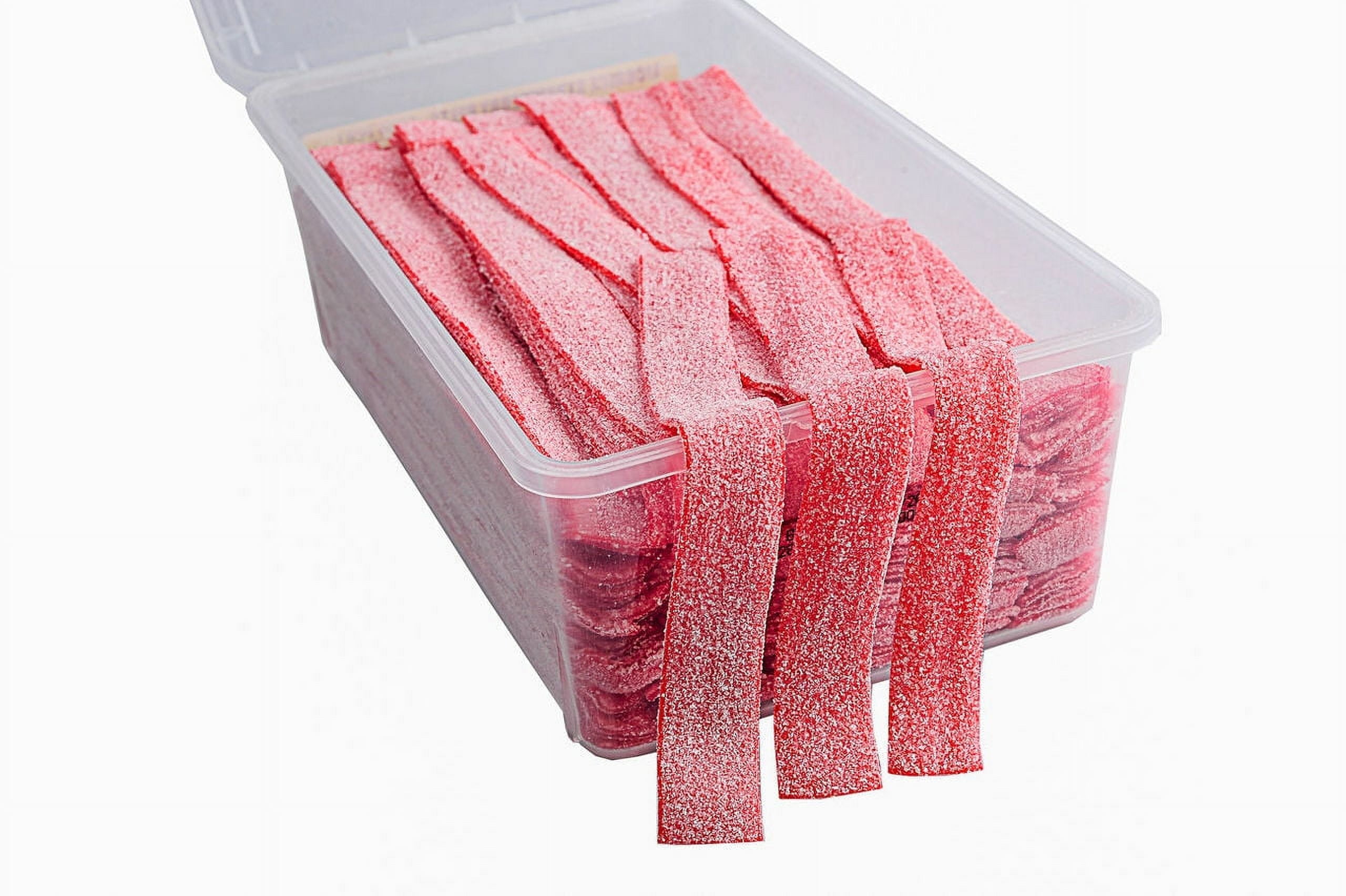 Strawberry Sour Belts 3.5 Pound Box - 200 Pieces