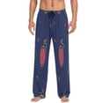 thumbnail image 1 of Strawberry Space Men's Lightweight Pajama Bottoms Stretch Elastic Waist Side Pockets Spring Fall, 1 of 7