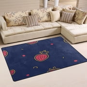 Strawberry Space Soft Polyester Area Rug 31x20, Non Slip, Memory Foam, Water Absorbent