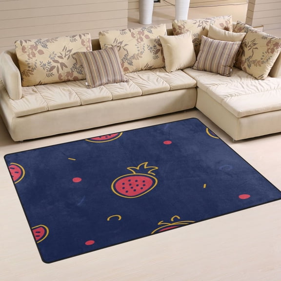 Strawberry Space Soft Polyester Area Rug 31''x20'', Non Slip, Memory Foam, Water Absorbent