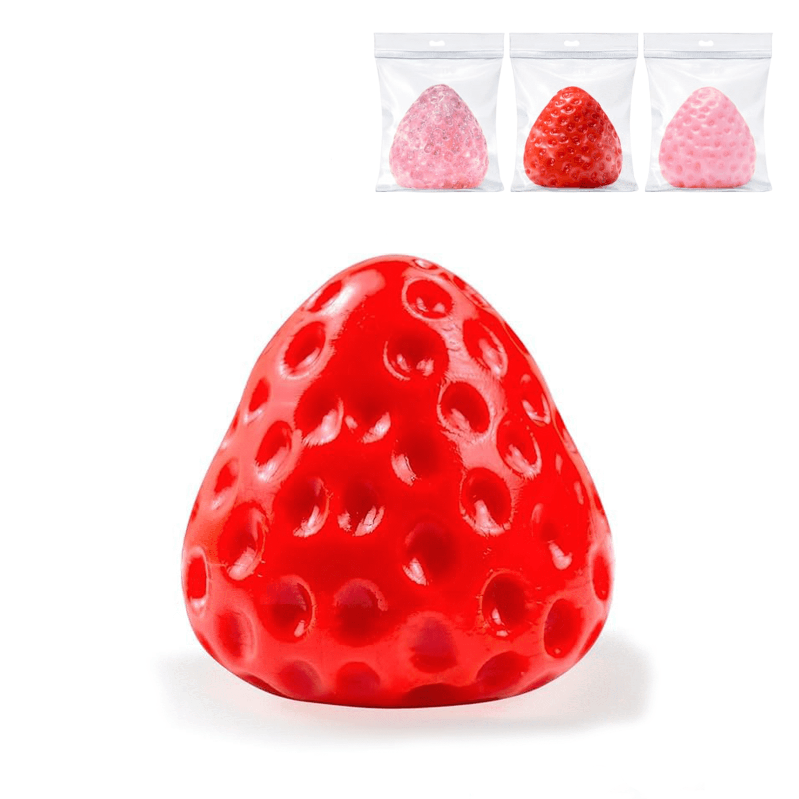 Strawberry Squishy Fidget 2.5 Inch Soft Sticky Squeeze for Desk Use