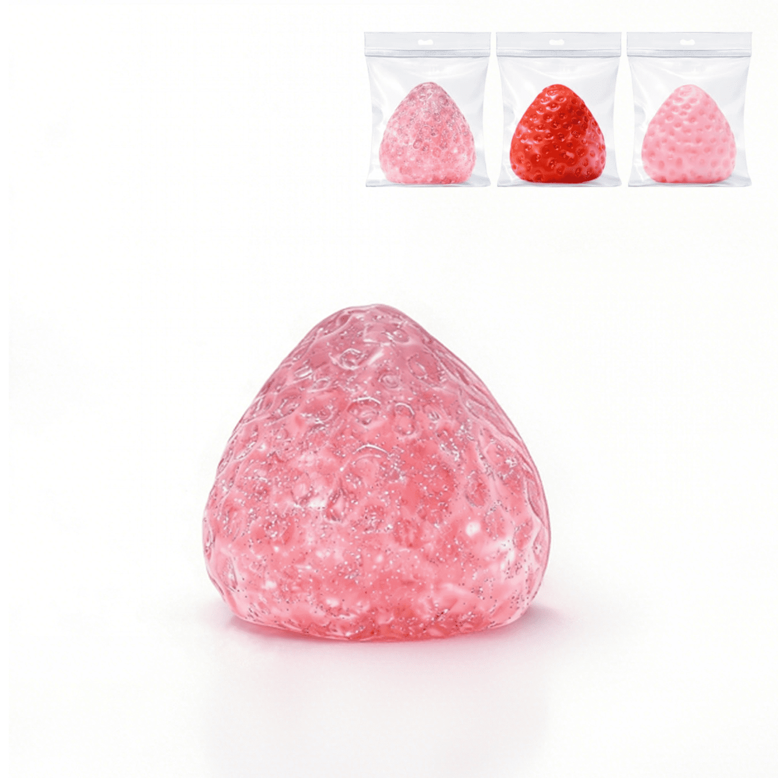 Strawberry Squishy Fidget 2.5 Inch Soft Sticky Squeeze for Desk Use