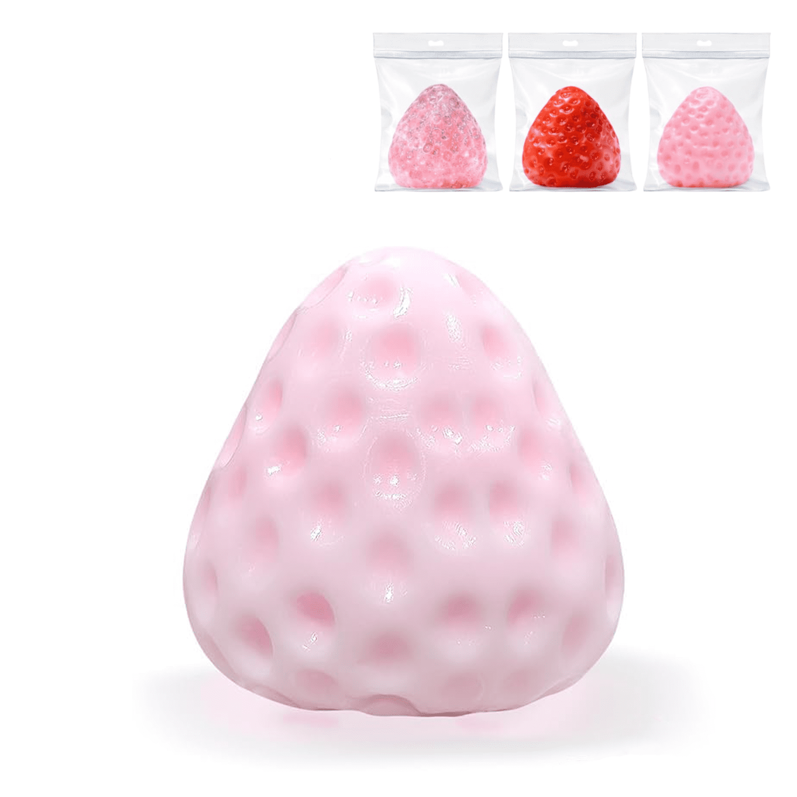 Strawberry Squishy Fidget 2.5 Inch Soft Sticky Squeeze for Desk Use