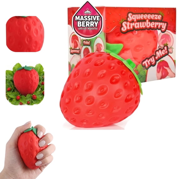 3.15 in Strawberry Squishy Toys Stress Ball, Soft Sensory Fidget Toy for Kids ADHD & Adult Relaxation