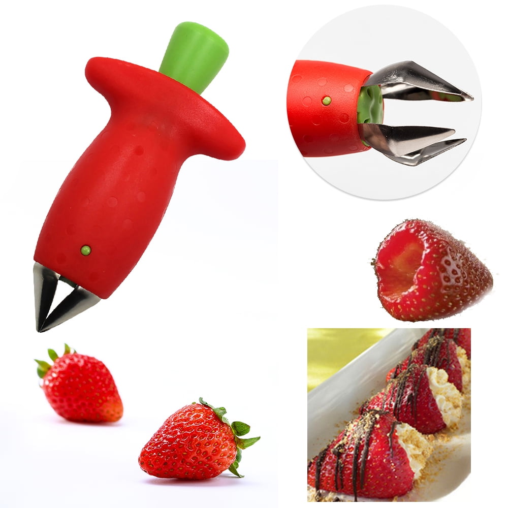 2 In1 Red Date Cherry Fruit Pitter Remover Strawberry Slicer