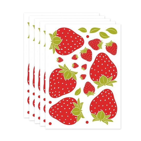 Strawberry Sticker Waterproof Adhesive PVC Wall Decals Reusable Window Clings For Kid Room Nurseries Classroom Wall