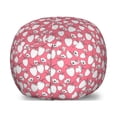 thumbnail image 1 of Strawberry Storage Toy Bag Chair, Sketch Design of Flowers Repetitive Fresh Fruit Summer Time Illustration, Stuffed Animal Organizer Washable Bag, Large Size, Pastel Pink White, by Ambesonne, 1 of 3