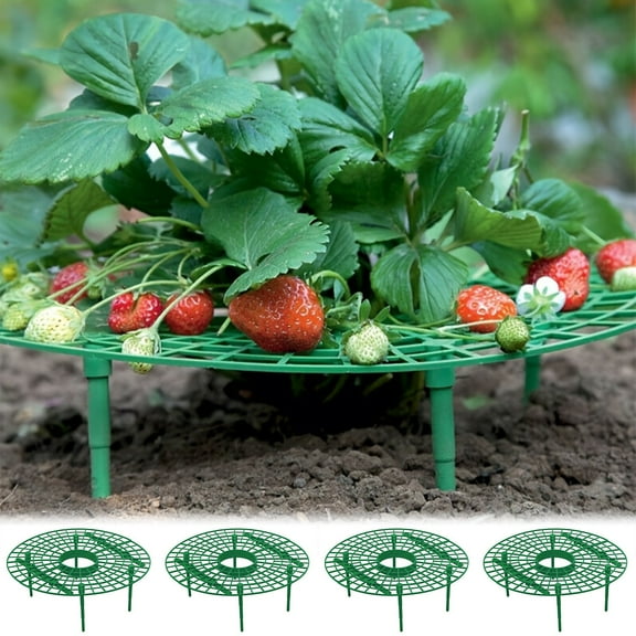Strawberry Supports,Strawberry Plant Support Stand Strawberry Growing Racks Protector Strawberry Fruit Growing Frame with 3 Sturdy Legs for Garden Keep Berries Clean（4PCS)
