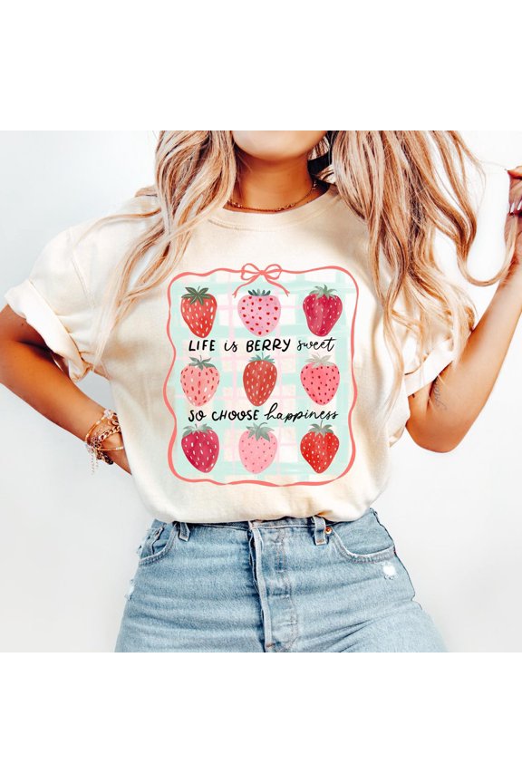 Strawberry T-Shirt: Cottagecore Summer Tee All Size S-5Xl