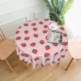 thumbnail image 1 of Strawberry Table Cloth Round Table Cover Wrinkle Resistant Waterproof Tablecloth 60 Inch Washable for Kitchen Party Picnic Fruit, 1 of 6