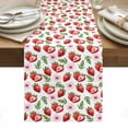 thumbnail image 1 of Strawberry Table Runner - 90 Inch Long, Kitchen Dining Table Runner Dresser Scarves, Tropical Summer Red Fruit Cherry Blossoms Farmhouse Decor for Coffee Tables Wedding Party Banquet, 1 of 8