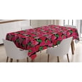 thumbnail image 1 of Strawberry Tablecloth, Hand-Drawn Colorful Sketch Pattern of Strawberries on Dark Background Print, Rectangular Table Cover for Dining Room Kitchen, 60 X 84 Inches, Multicolor, by Ambesonne, 1 of 3