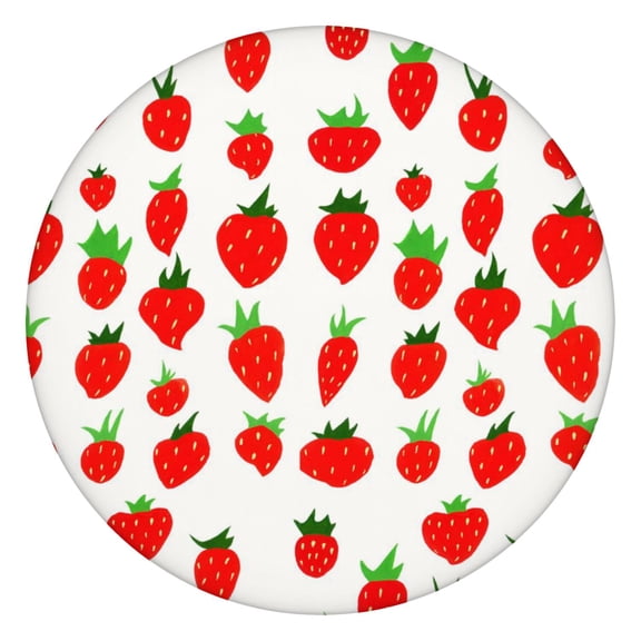 Strawberry Tablecloth Kawaii Red Fruit Design Sweet Berry Pattern for Summer Dining Room Decor
