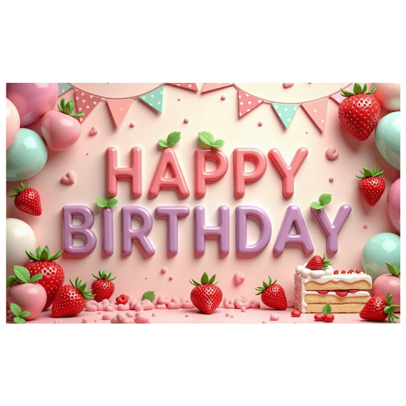 Strawberry Theme Banner Decorative Design Balloon Decoration for Birthday Party Kids Celebration Indoor Decoration