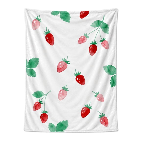 Strawberry Throw Blanket Gift,Ultra Soft Cozy Lightweight Blanket for Couch, Sofa, Bed, Bedroom Decor, Travel Camping Blanket 50"x40"