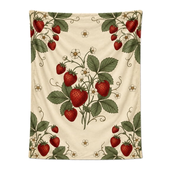Strawberry Throw Blanket Gift,Ultra Soft Cozy Lightweight Blanket for Couch, Sofa, Bed, Bedroom Decor, Travel Camping Blanket 50"x40"