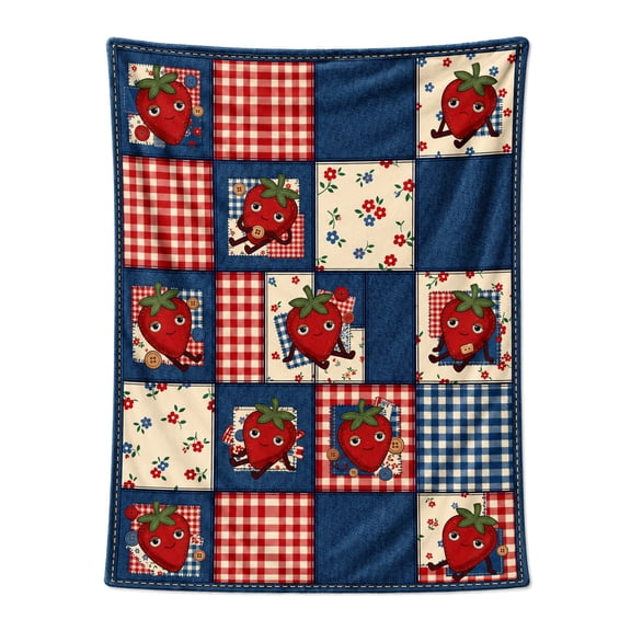 Strawberry Throw Blanket Gift,Ultra Soft Cozy Lightweight Blanket for Couch, Sofa, Bed, Bedroom Decor, Travel Camping Blanket 50"x40"