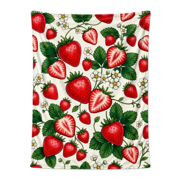 Strawberry Throw Blanket, Ultra Soft Cozy Warm Lightweight Blanket for Couch, Sofa, Bed, Bedroom Decor, Home Gift 50"x40"