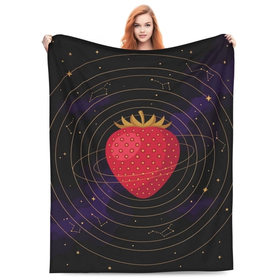 Strawberry Throw Blanket, Ultra Soft Cozy Warm Lightweight Blanket for Couch, Sofa, Bed, Bedroom Decor, Home Gift 50"x40"