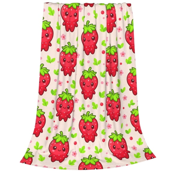 Strawberry Throw Blanket, Ultra Soft Cozy Warm Lightweight Blanket for Couch, Sofa, Bed, Bedroom Decor, Home Gift 50"x40"