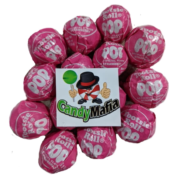Strawberry Tootsie Pops Strawberry 30 Count with CandyMafia Magnet