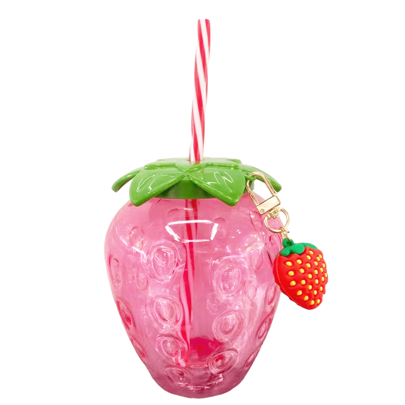 Strawberry Tumbler HOMSFOU 16 Pcs 17 Oz Strawberry Cup With Straw - Drinking Bottles Mug For Hawaiian Summer Party Fruit Shaped Cups