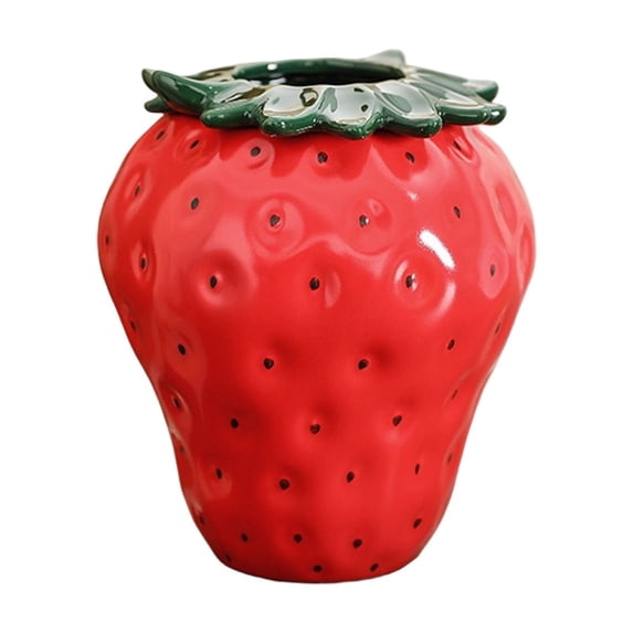 Strawberry Vase Strawberry Home Decoration Vase Dry Flower Pot Ceramic Flower Rack Flower Arrangement Container Ceramic Red Flower Pots Home Decor