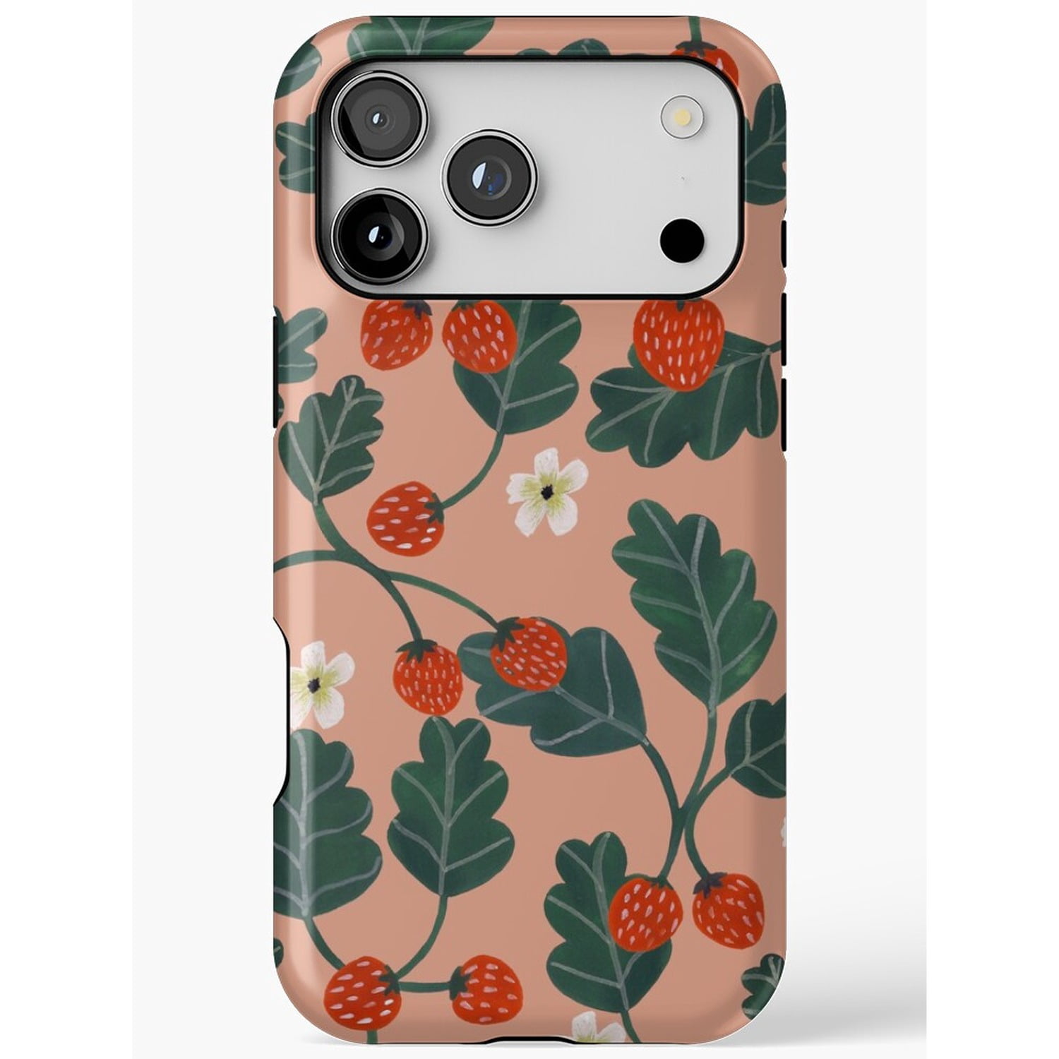 Strawberry Vine and White Blossom Tough Case for Apple iPhone, Dual ...