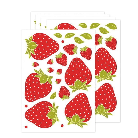 Strawberry Wall Decals Waterproof Adhesive PVC Sticker Removable For Kid Room Kindergarten Classroom Wall Decoration