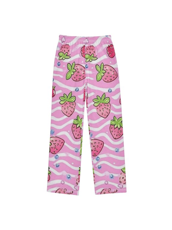 Strawberry Waves Pattern Pajama Pants Soft Lightweight Lounge Pants Bottoms Sleep Pants Warm Comfy
