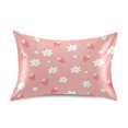 thumbnail image 1 of Strawberry White Flower Pattern Pillowcase Queen Size 30''x20'' Satin Double-Sided Print Soft Wrinkle Resistant, 1 of 9