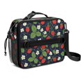 thumbnail image 1 of Strawberry and Blossom Blue Pattern Insulated Lunch Bag with Shoulder Strap and Bottle Holder,Bento School Lunch Bag Box,11x9.5x3.5 Inches, 1 of 5