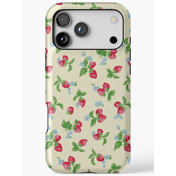Shell Posster Blue Strawberry and Blue Floral Tough Case for Apple iPhone, Polycarbonate ...